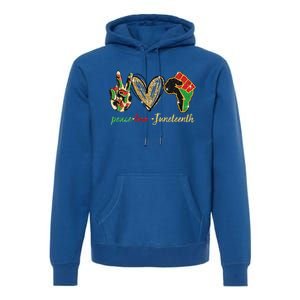 6mx Peace Love Juneteenth Of June 19 1865 African American Cute Gift Premium Hoodie