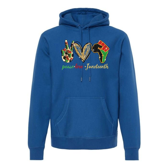 6mx Peace Love Juneteenth Of June 19 1865 African American Cute Gift Premium Hoodie