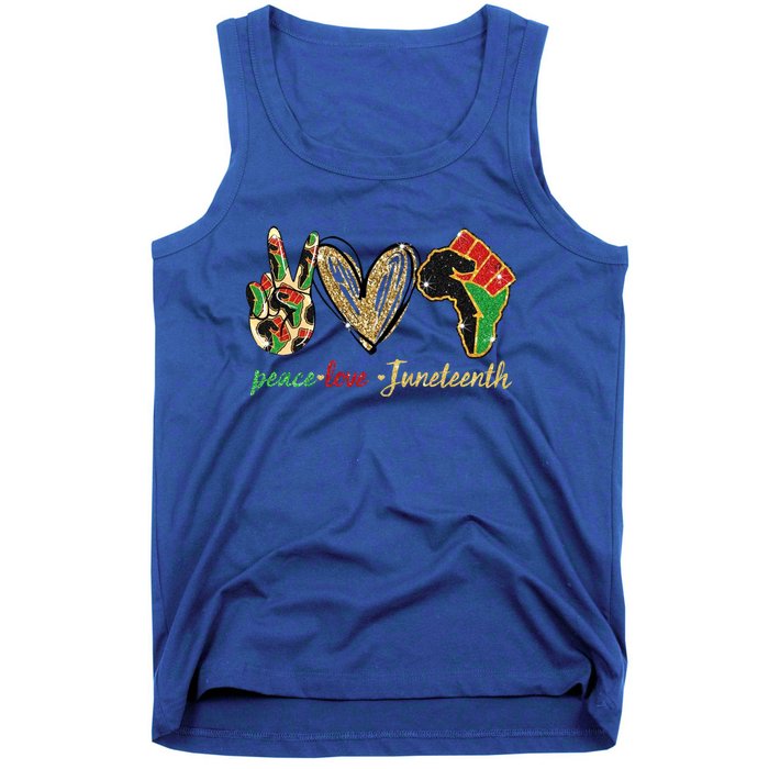 6mx Peace Love Juneteenth Of June 19 1865 African American Cute Gift Tank Top