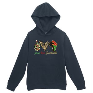 6mx Peace Love Juneteenth Of June 19 1865 African American Cute Gift Urban Pullover Hoodie