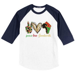 6mx Peace Love Juneteenth Of June 19 1865 African American Cute Gift Baseball Sleeve Shirt