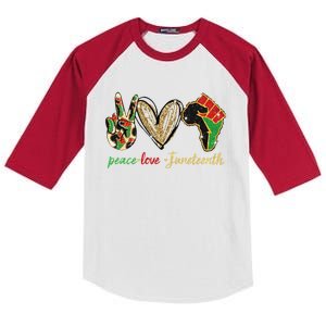 6mx Peace Love Juneteenth Of June 19 1865 African American Cute Gift Kids Colorblock Raglan Jersey