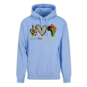 6mx Peace Love Juneteenth Of June 19 1865 African American Cute Gift Unisex Surf Hoodie