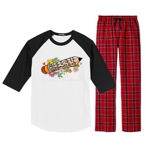 6Th Sixth Grade Leopard Pencil Back To School Teachers Meaningful Gift Raglan Sleeve Pajama Set