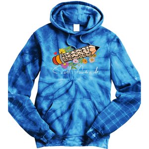 6Th Sixth Grade Leopard Pencil Back To School Teachers Meaningful Gift Tie Dye Hoodie