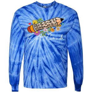 6Th Sixth Grade Leopard Pencil Back To School Teachers Meaningful Gift Tie-Dye Long Sleeve Shirt