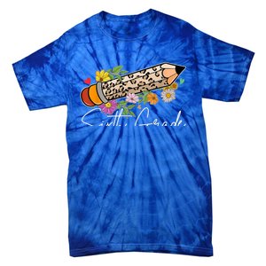 6Th Sixth Grade Leopard Pencil Back To School Teachers Meaningful Gift Tie-Dye T-Shirt