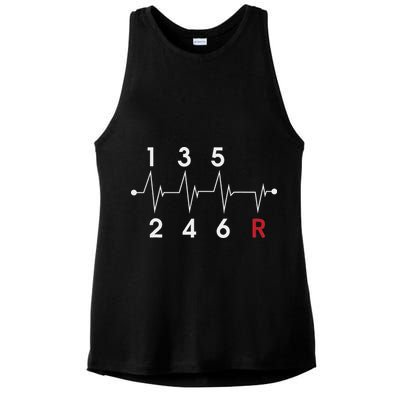 6 Speeds Gear Shift Manual Transmission Funny Car Race Gift Ladies PosiCharge Tri-Blend Wicking Tank