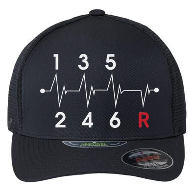 6 Speeds Gear Shift Manual Transmission Funny Car Race Gift Flexfit Unipanel Trucker Cap