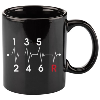 6 Speeds Gear Shift Manual Transmission Funny Car Race Gift 11oz C Handle Ceramic Mug