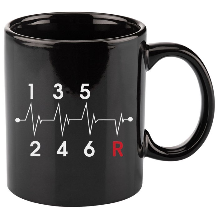 6 Speeds Gear Shift Manual Transmission Funny Car Race Gift 11oz C Handle Ceramic Mug