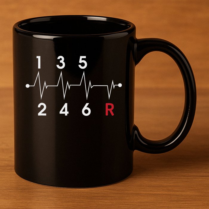6 Speeds Gear Shift Manual Transmission Funny Car Race Gift 11oz C Handle Ceramic Mug