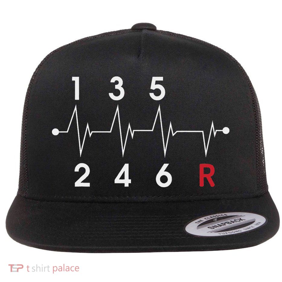 6 Speeds Gear Shift Manual Transmission Funny Car Race Gift Flat Bill Trucker Hat
