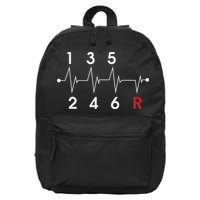 6 Speeds Gear Shift Manual Transmission Funny Car Race Gift 16 in Basic Backpack