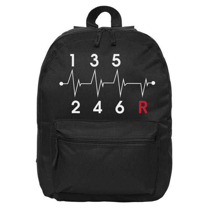 6 Speeds Gear Shift Manual Transmission Funny Car Race Gift 16 in Basic Backpack