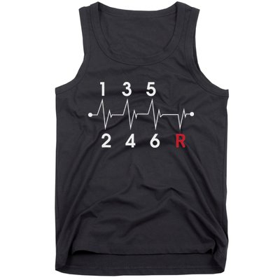 6 Speeds Gear Shift Manual Transmission Funny Car Race Gift Tank Top