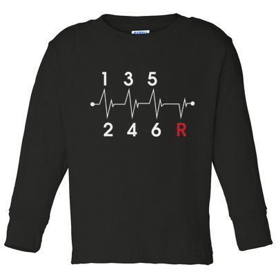 6 Speeds Gear Shift Manual Transmission Funny Car Race Gift Toddler Long Sleeve Shirt
