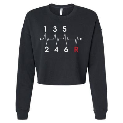 6 Speeds Gear Shift Manual Transmission Funny Car Race Gift Cropped Pullover Crew