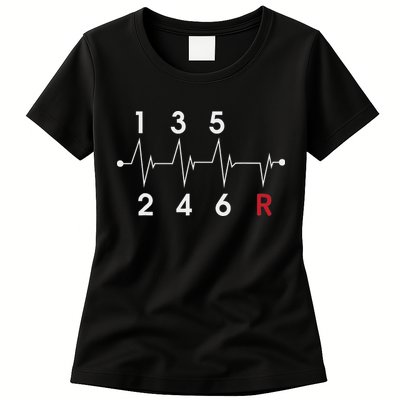 6 Speeds Gear Shift Manual Transmission Funny Car Race Gift Womens T-Shirt