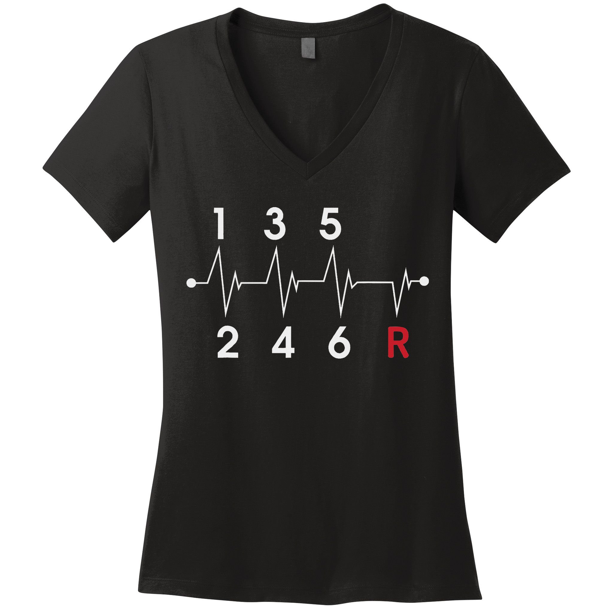 6 Speeds Gear Shift Manual Transmission Funny Car Race Gift Women's V-Neck T-Shirt