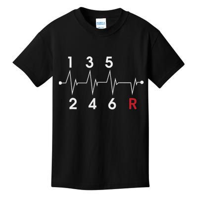 6 Speeds Gear Shift Manual Transmission Funny Car Race Gift Kids T-Shirt