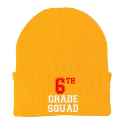 6th Sixth Grade Squad Back To School Teacher Gift Knit Cap Winter Beanie