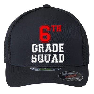 6th Sixth Grade Squad Back To School Teacher Gift Flexfit Unipanel Trucker Cap