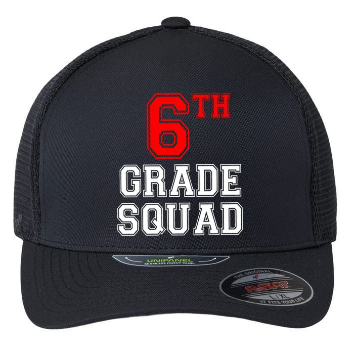 6th Sixth Grade Squad Back To School Teacher Gift Flexfit Unipanel Trucker Cap