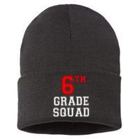 6th Sixth Grade Squad Back To School Teacher Gift Sustainable Knit Beanie