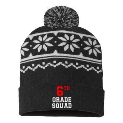 6th Sixth Grade Squad Back To School Teacher Gift USA-Made Snowflake Beanie