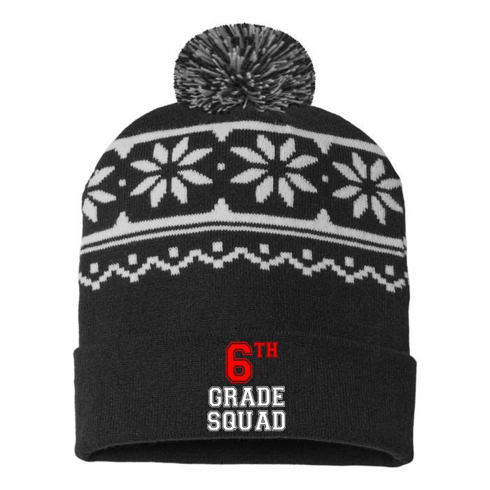 6th Sixth Grade Squad Back To School Teacher Gift USA-Made Snowflake Beanie