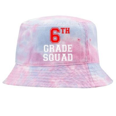 6th Sixth Grade Squad Back To School Teacher Gift Tie-Dyed Bucket Hat