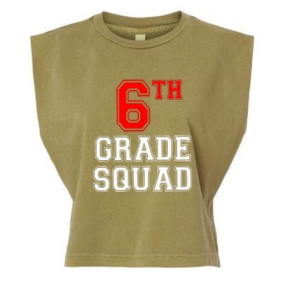 6th Sixth Grade Squad Back To School Teacher Gift Garment-Dyed Women's Muscle Tee