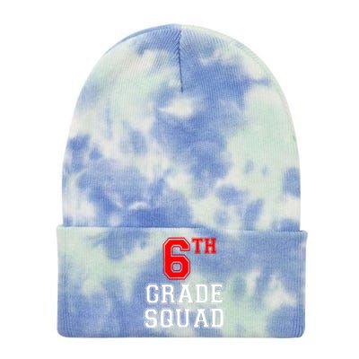 6th Sixth Grade Squad Back To School Teacher Gift Tie Dye 12in Knit Beanie