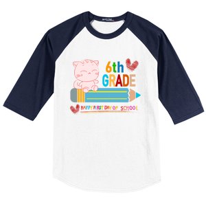 6Th Sixth Grade Happy First Day Of School Meaningful Gift Baseball Sleeve Shirt