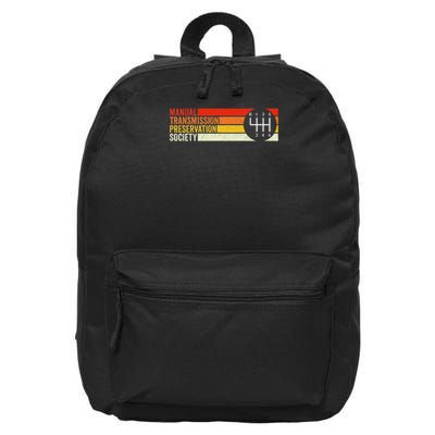 6 Speed Manual Transmission Preservation Society 16 in Basic Backpack