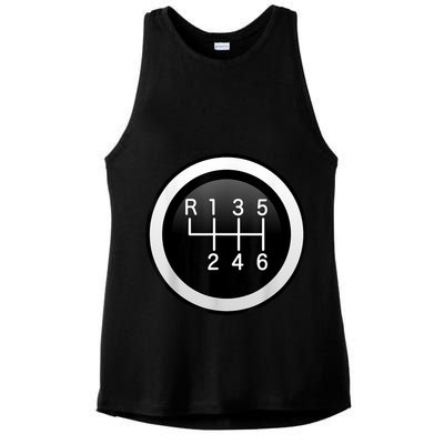 6 Speed Manual Stick Gear Shift Auto Racing Car Ladies PosiCharge Tri-Blend Wicking Tank