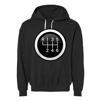 6 Speed Manual Stick Gear Shift Auto Racing Car Garment-Dyed Fleece Hoodie