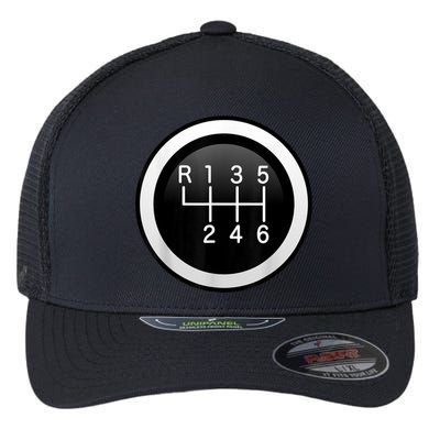 6 Speed Manual Stick Gear Shift Auto Racing Car Flexfit Unipanel Trucker Cap