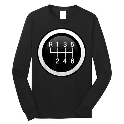 6 Speed Manual Stick Gear Shift Auto Racing Car Long Sleeve Shirt