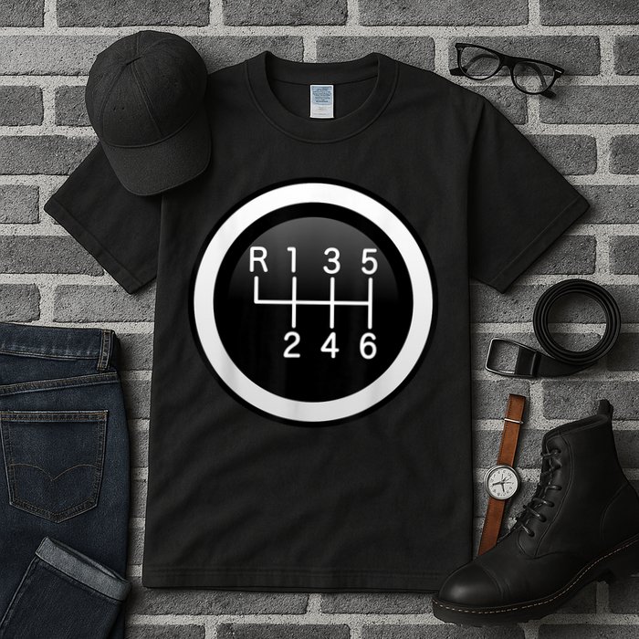 6 Speed Manual Stick Gear Shift Auto Racing Car Tall T-Shirt