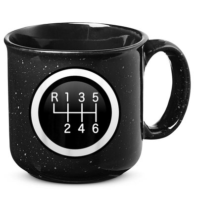 6 Speed Manual Stick Gear Shift Auto Racing Car 15oz Campfire Ceramic Mug