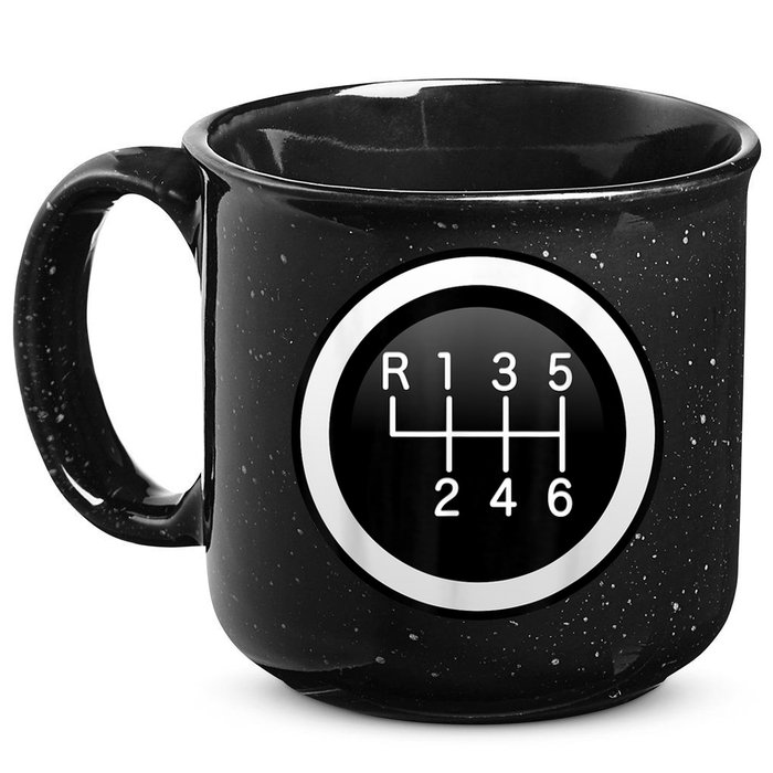 6 Speed Manual Stick Gear Shift Auto Racing Car 15oz Campfire Ceramic Mug