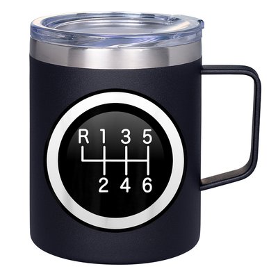 6 Speed Manual Stick Gear Shift Auto Racing Car 12oz Stainless Steel Coffee Mug