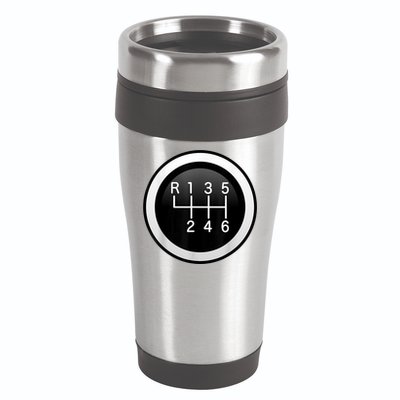 6 Speed Manual Stick Gear Shift Auto Racing Car 16oz Travel Tumbler