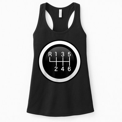 6 Speed Manual Stick Gear Shift Auto Racing Car Womens Tank Top