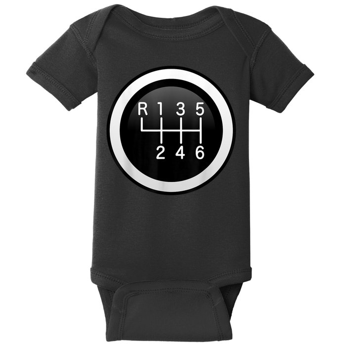 6 Speed Manual Stick Gear Shift Auto Racing Car Baby Bodysuit