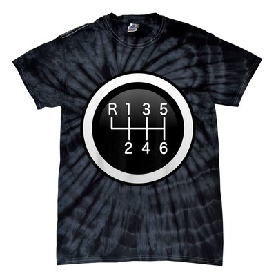 6 Speed Manual Stick Gear Shift Auto Racing Car Tie-Dye T-Shirt