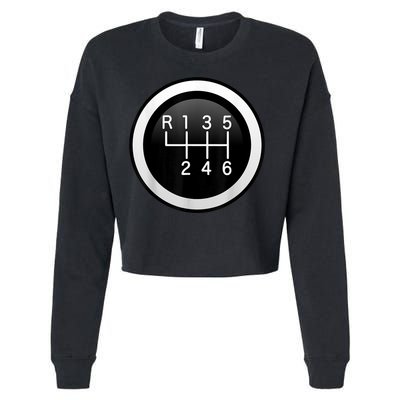 6 Speed Manual Stick Gear Shift Auto Racing Car Cropped Pullover Crew