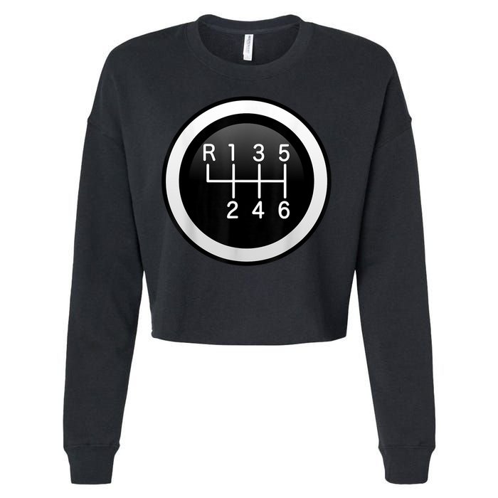 6 Speed Manual Stick Gear Shift Auto Racing Car Cropped Pullover Crew